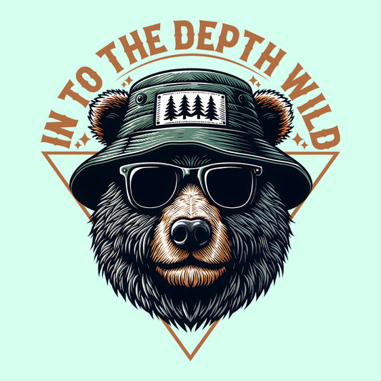 Into the Depth Wild Bear with Hat and Glasses Camping Adventure | PRODUCT CODE: WLDBREANTOH