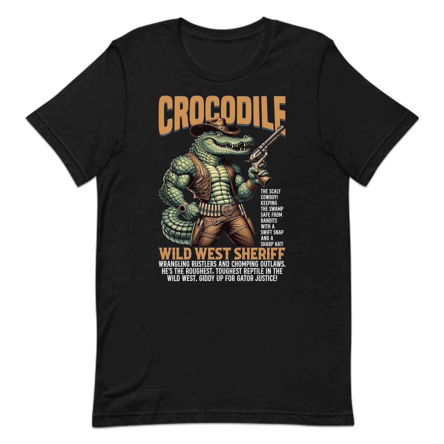 Wild West Crocodile Sheriff Funny Gator Cowboy Rustic Western Animal Humor | PRODUCT CODE: WLDTSCROFLHG