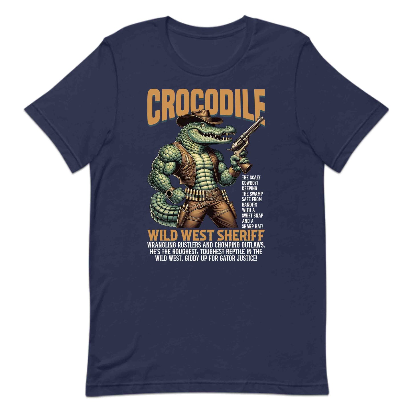 Wild West Crocodile Sheriff Funny Gator Cowboy Rustic Western Animal Humor | PRODUCT CODE: WLDTSCROFLHG