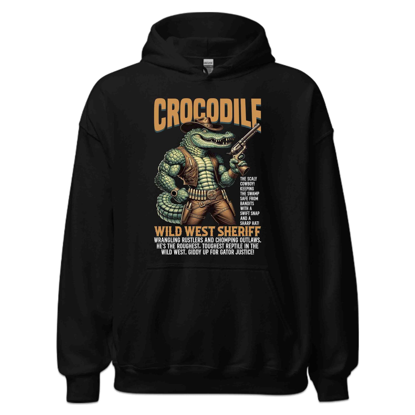 Wild West Crocodile Sheriff Funny Gator Cowboy Rustic Western Animal Humor | PRODUCT CODE: WLDTSCROFLHG