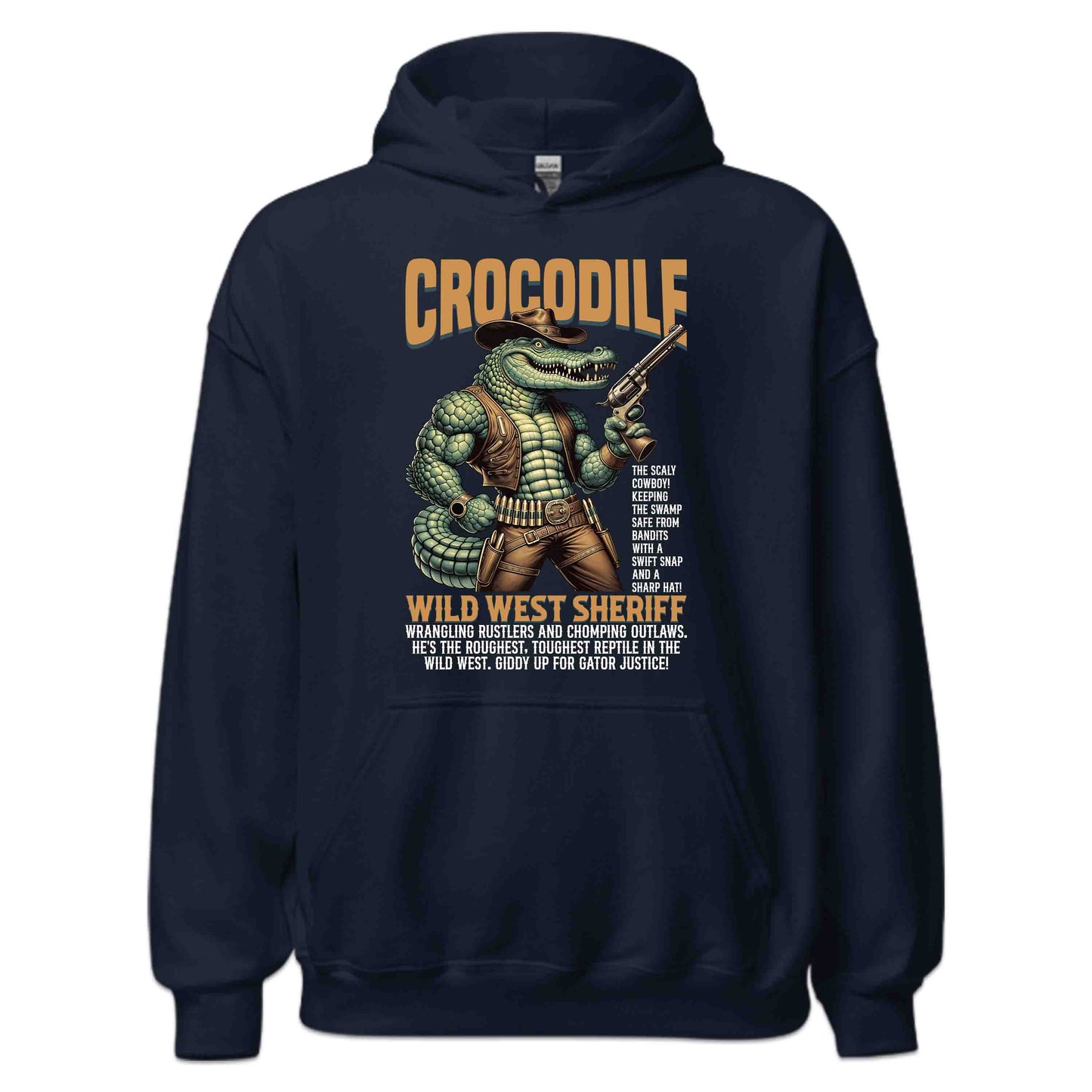 Wild West Crocodile Sheriff Funny Gator Cowboy Rustic Western Animal Humor | PRODUCT CODE: WLDTSCROFLHG