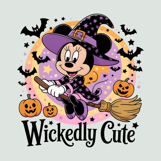 Wickedly Cute Minnie Mouse Witch T-Shirt, Disney Halloween Sweatshirt, Spooky Cartoon Hoodie | PRODUCT CODE: WMHGASDKJ