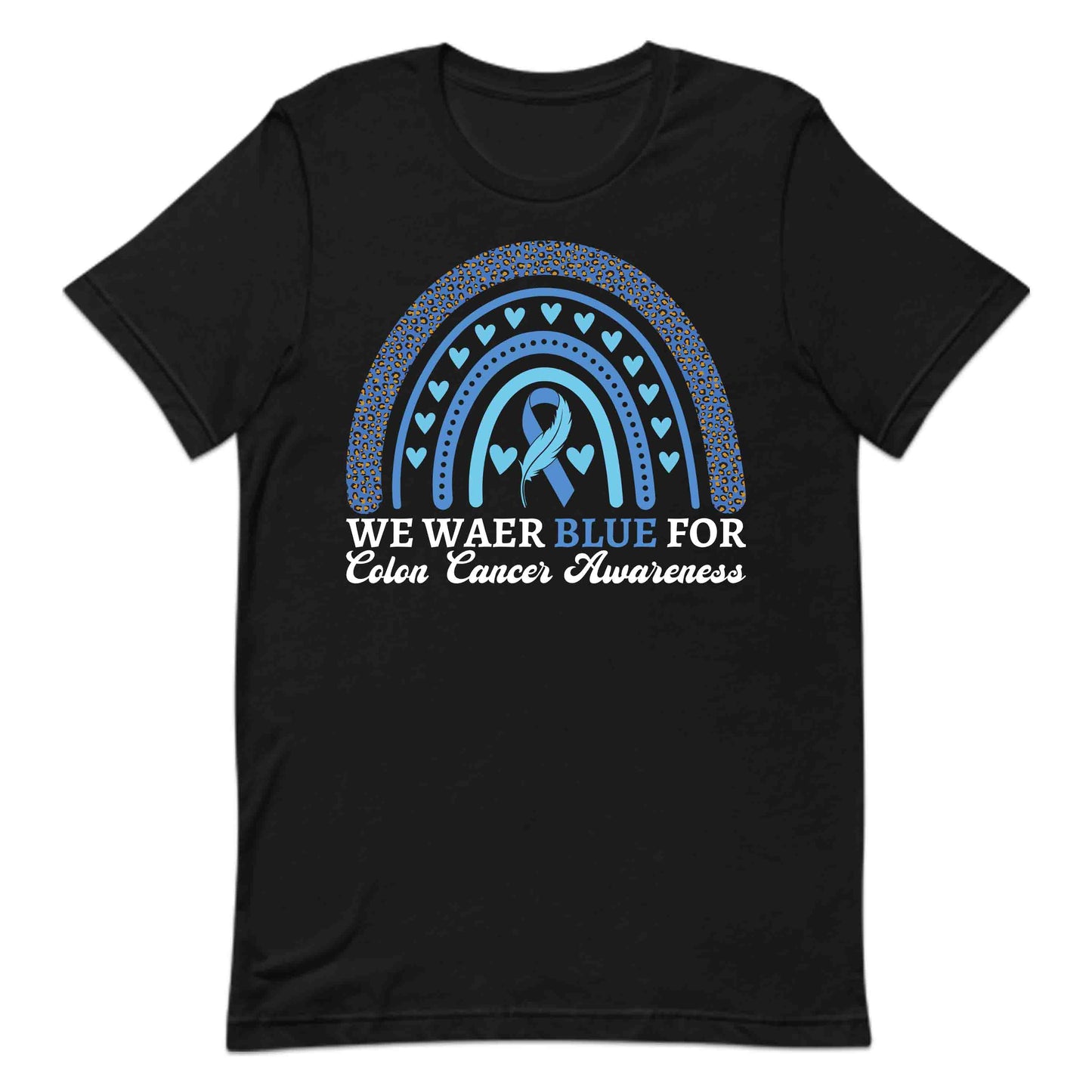 We Wear Blue For Colon Cancer Awareness Blue Ribbon Support | PRODUCT CODE: WRESNAIEBCO