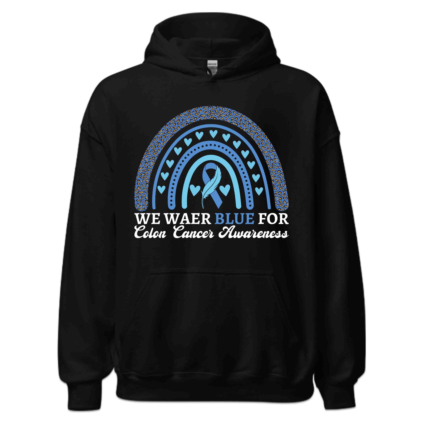 We Wear Blue For Colon Cancer Awareness Blue Ribbon Support | PRODUCT CODE: WRESNAIEBCO