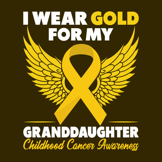 Childhood Cancer Awareness I Wear Gold For My Granddaughter | PRODUCT CODE: WRGLDFMGRD