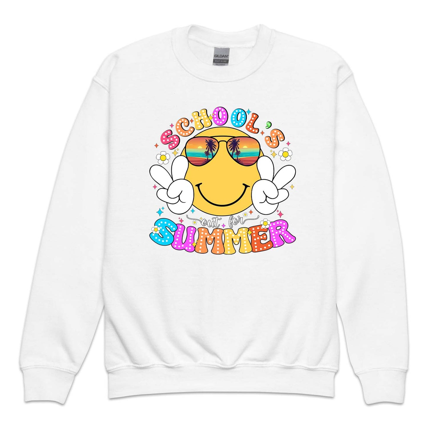 Retro Smiley Face Schools Out for the Summer | PRODUCT CODE: RTRSMLFCEM