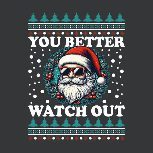 You Better Watch Out Christmas Santa Claus Wreath Xmas | PRODUCT CODE: YBTRWSNCMA