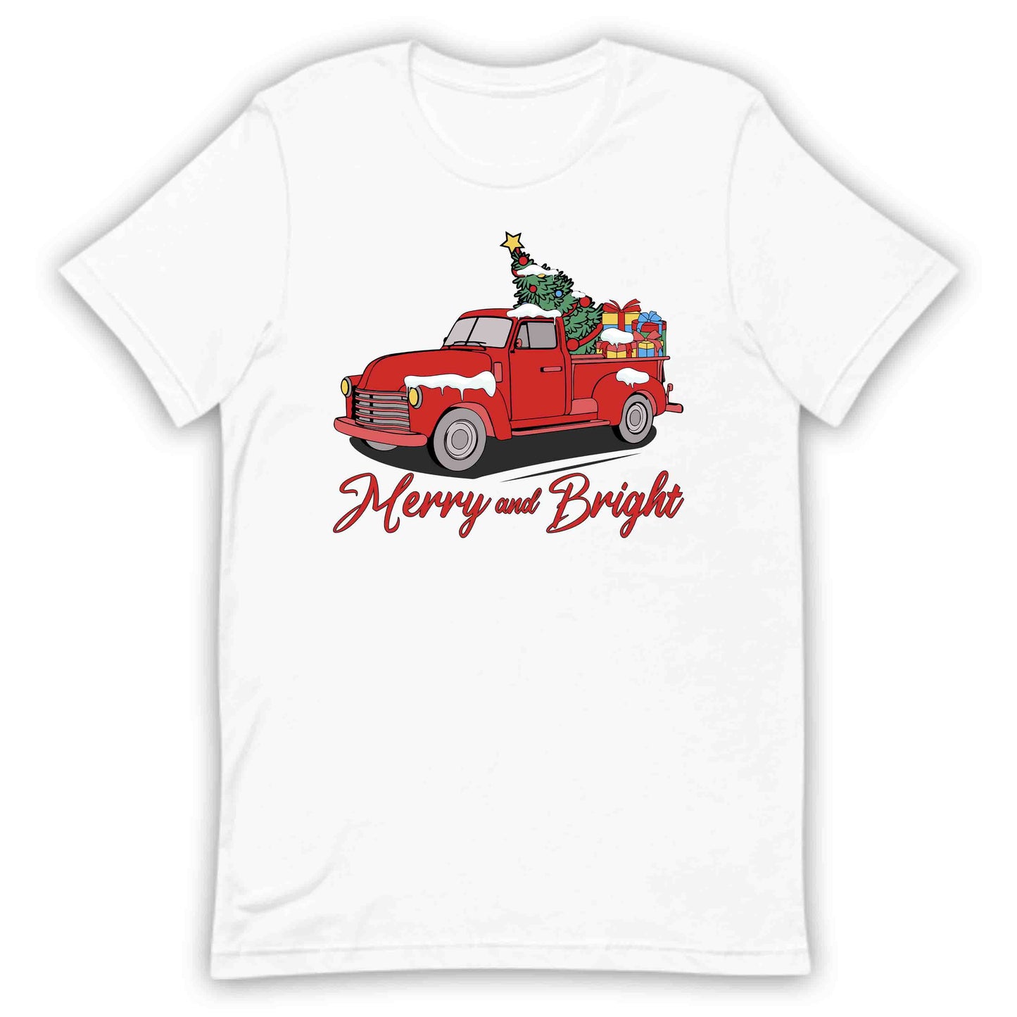 Merry And Bright Christmas Red Truck With Tree Xmas | PRODUCT CODE: YRMBRGHTCKU