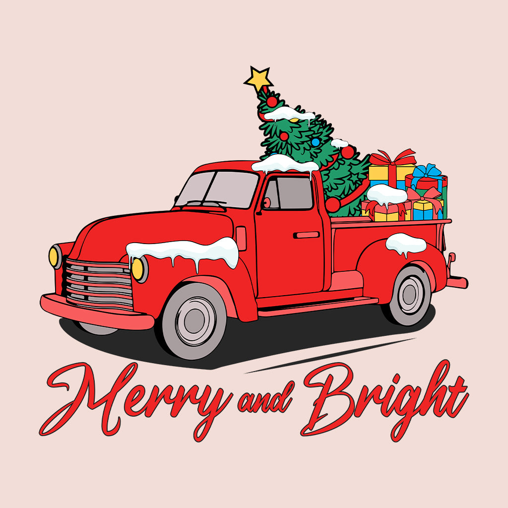 Merry And Bright Christmas Red Truck With Tree Xmas | PRODUCT CODE: YRMBRGHTCKU