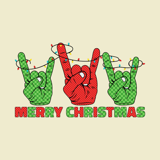 Merry Christmas Rock Sign Xmas Rock N Roll Hands Gesture | PRODUCT CODE: YRMCHRKCOHN