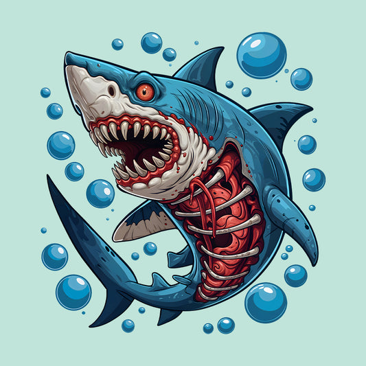 Zombie Shark Halloween Scary Costume | PRODUCT CODE: ZBMESKRHW