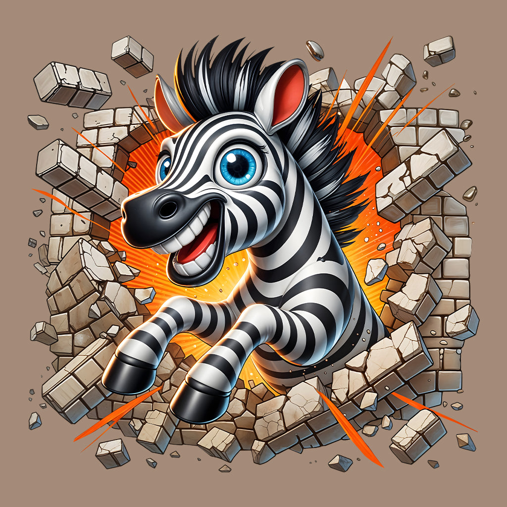 Zebra Breaking Through Brick Wall 3D Realistic Funny Wild Zebra Smash | PRODUCT CODE: ZBRKNGWLADS