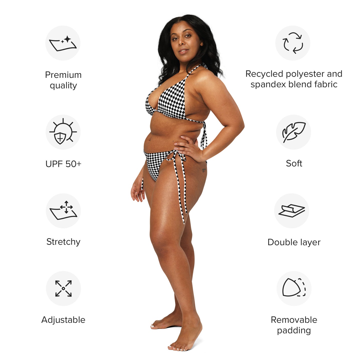 Check Mate Checkerboard  String Bikini