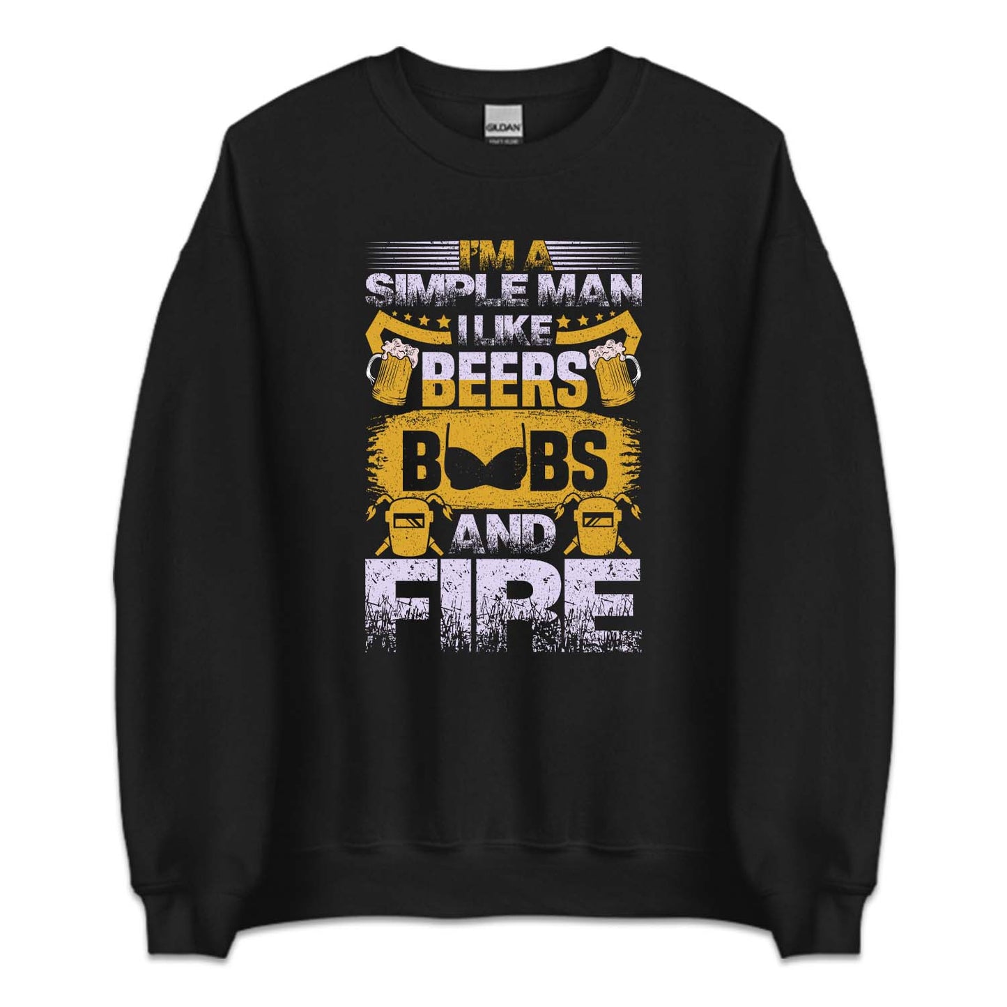 Funny Welder I'm A Simple Man I Like Beers Boobs And Fire | PRODUCT CODE: SMPLCRBROS