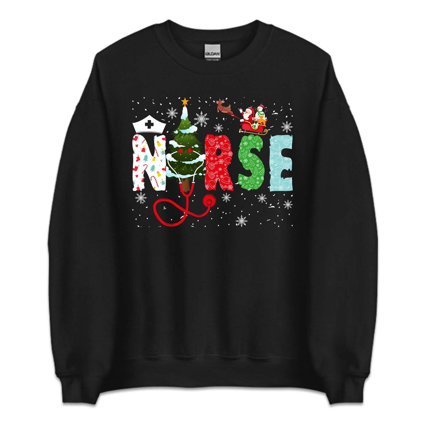 Festive Nurse Christmas Stethoscope & Santa Sleigh Xmas | PRODUCT CODE: FSTVENRUCHM