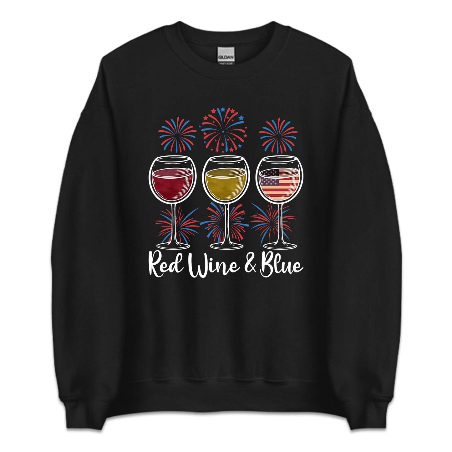 Red Wine & Blue Fireworks 4th Of July American Flag | PRODUCT CODE: FRRDNEBUF