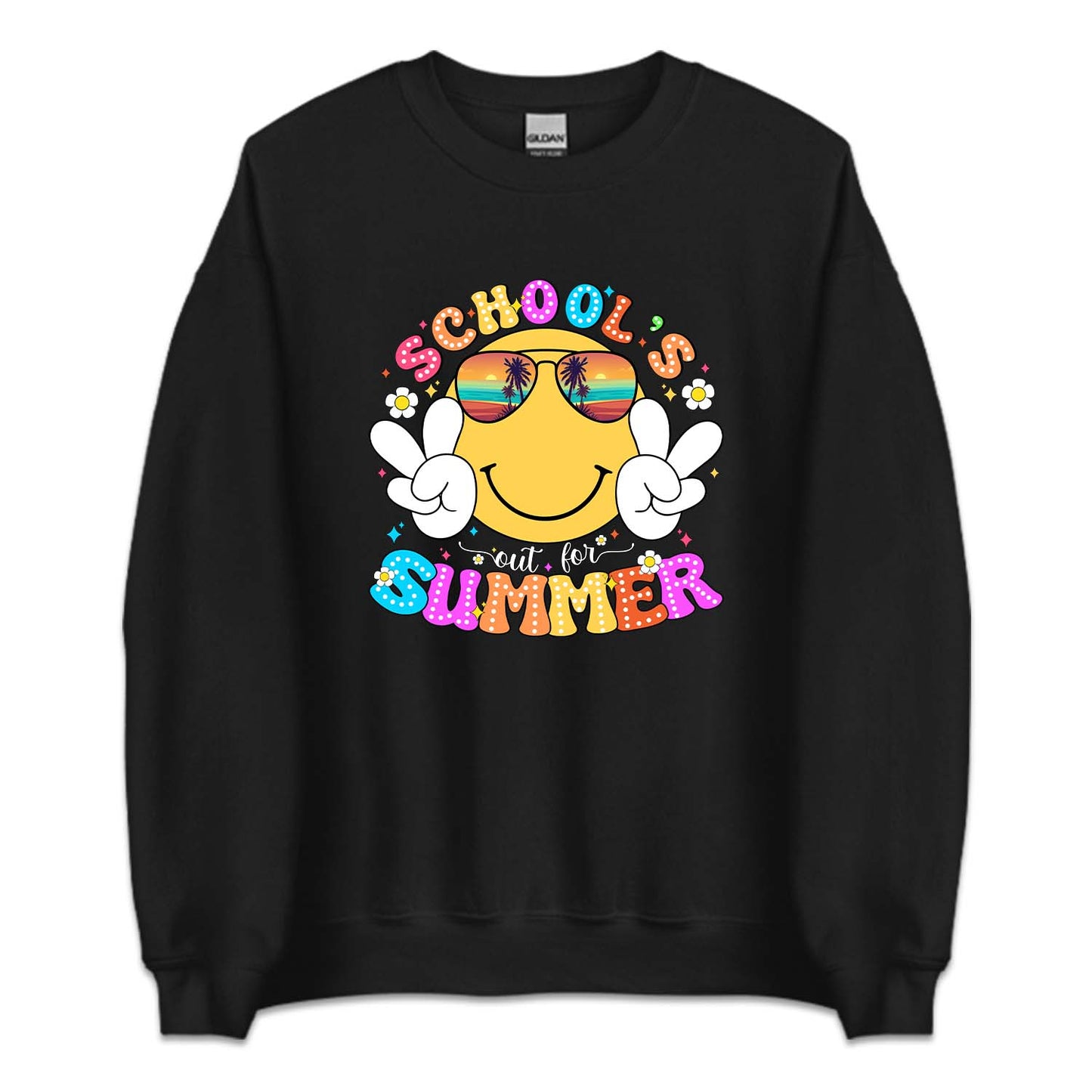 Retro Smiley Face Schools Out for the Summer | PRODUCT CODE: RTRSMLFCEM