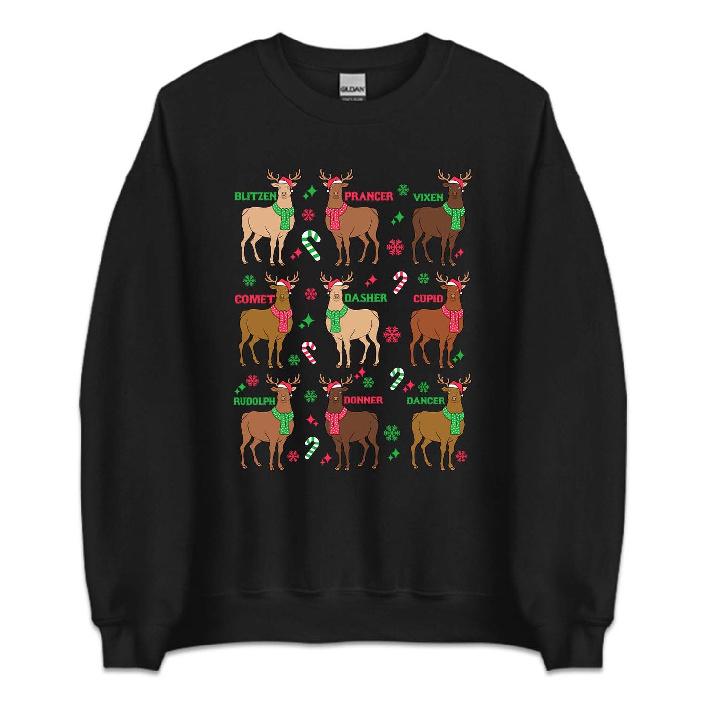Christmas Reindeer Names Cozy Xmas Dasher Dancer Prancer | PRODUCT CODE: DSGCPVNMDO