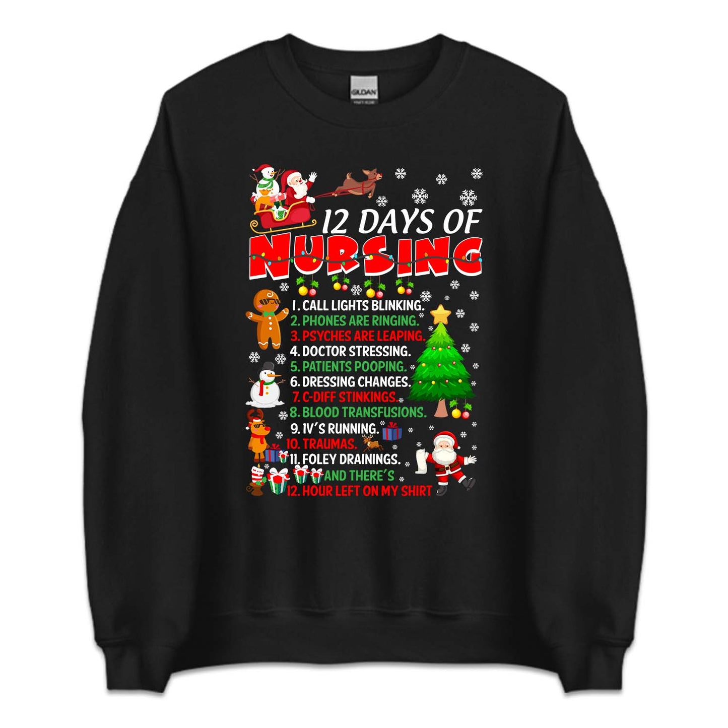 12 Days Of Nursing Christmas Festive Xmas Nurse | PRODUCT CODE: TWLDYSFNRGC