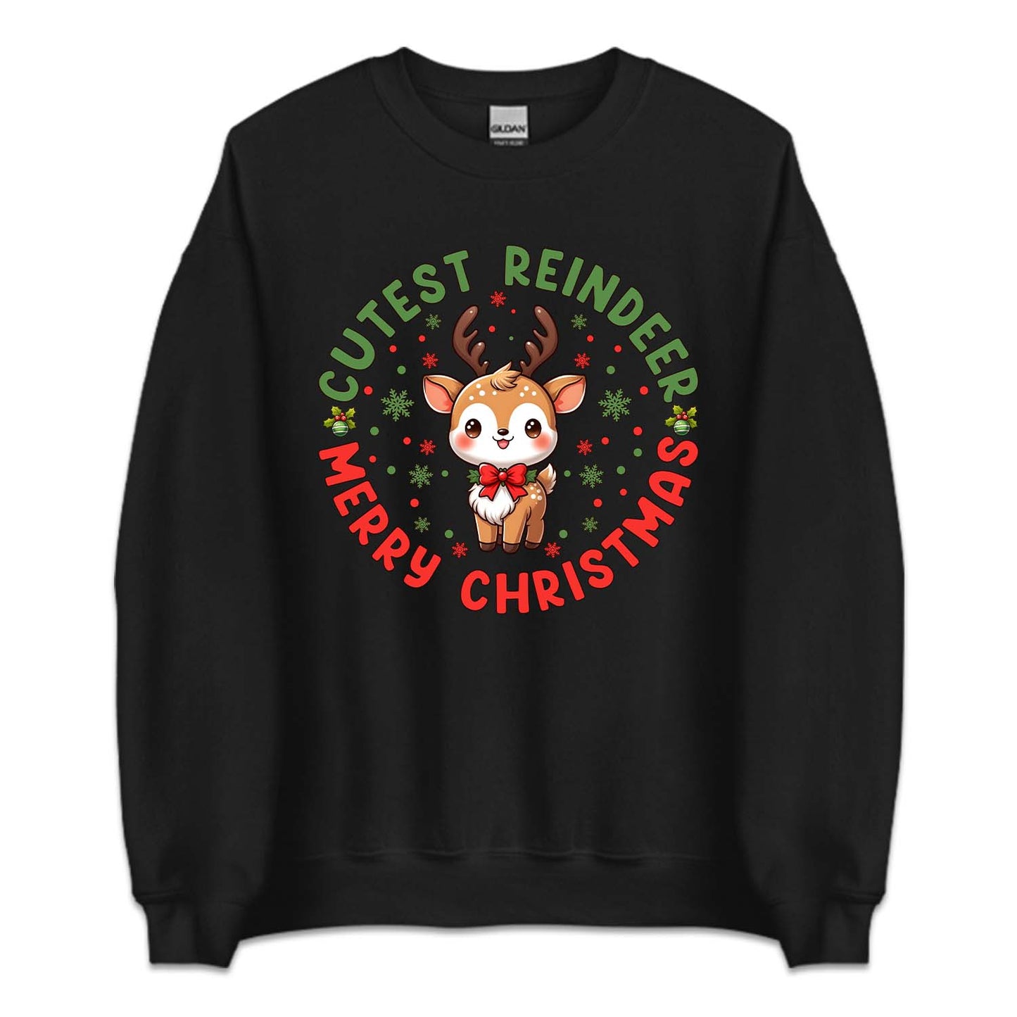 Cutest Reindeer Merry Christmas Xmas Reindeer with Red Bow | PRODUCT CODE: CTSRNDMTYCM