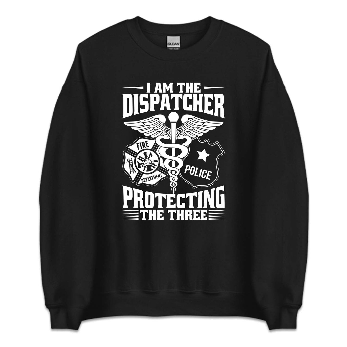 I'm The Dispatcher Protecting The Three 911 Dispatch EMS Workwear | PRODUCT CODE: AMTDSPRTNG