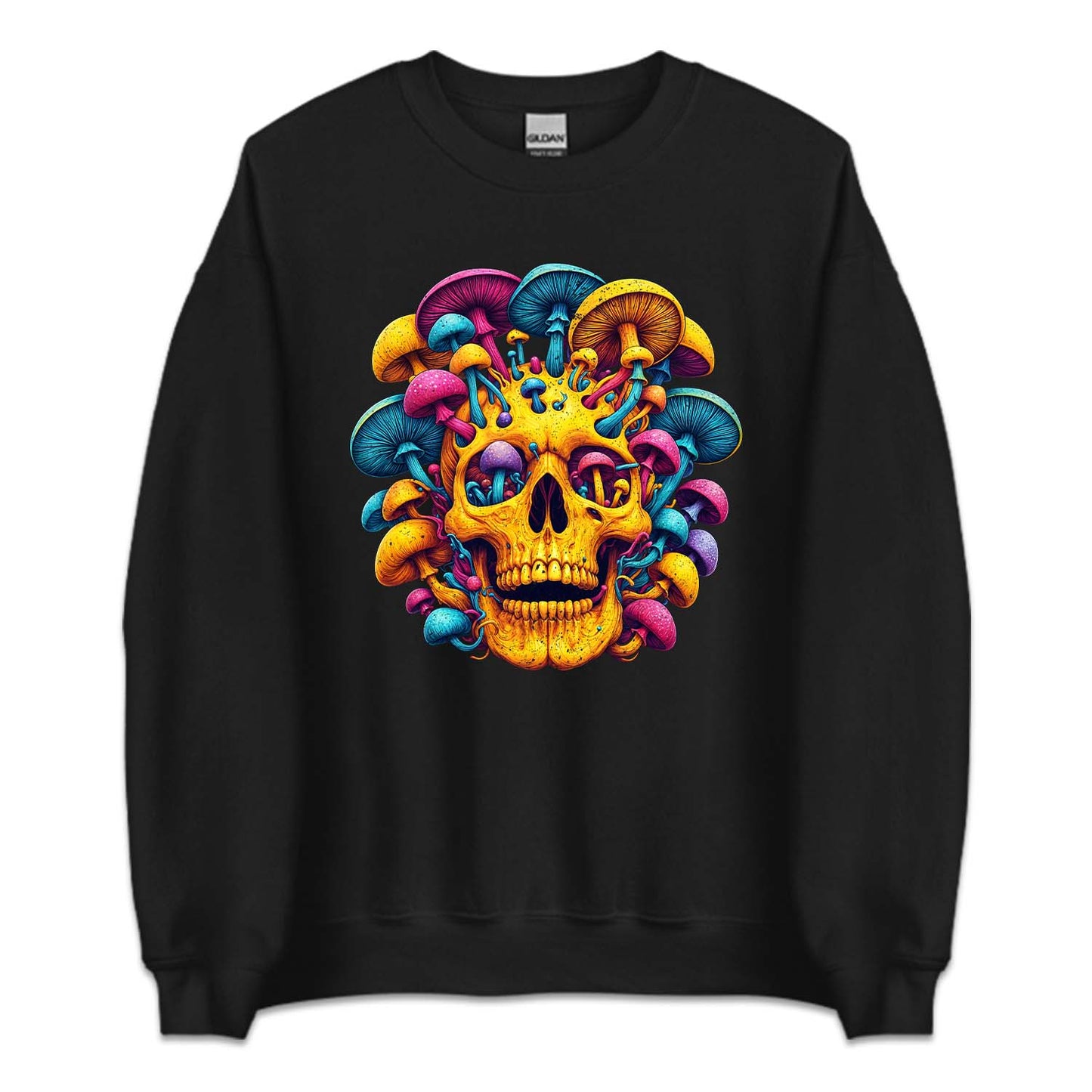 Psychedelic Skull Mushrooms Boho Hippie Art | PRODUCT CODE: MSHSKULPSYD