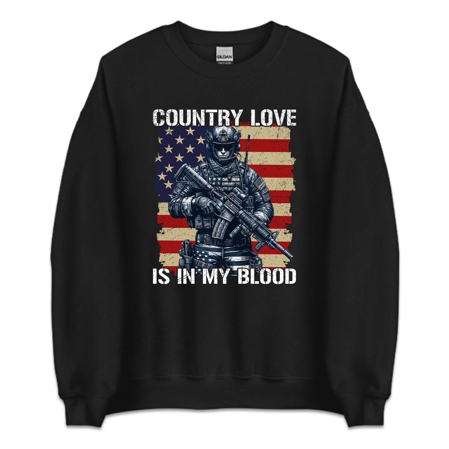 Country Love Is In My Blood Veterans Day USA Military Service | PRODUCT CODE: CNTLVNIMBLDO
