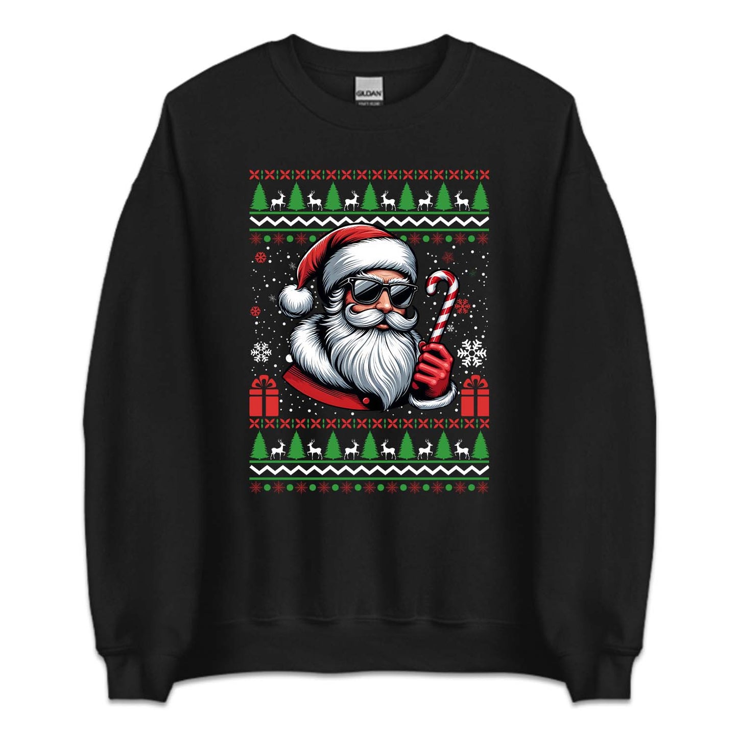 Santa in Sunglasses Christmas Candy Cane Xmas Holiday | PRODUCT CODE: CNDENTYGLSR