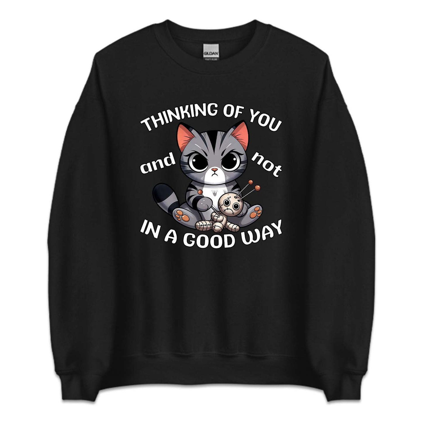 Humorous Cat with Toy Thinking of You and Not in a Good Way | PRODUCT CODE: HMRCTWYOHK
