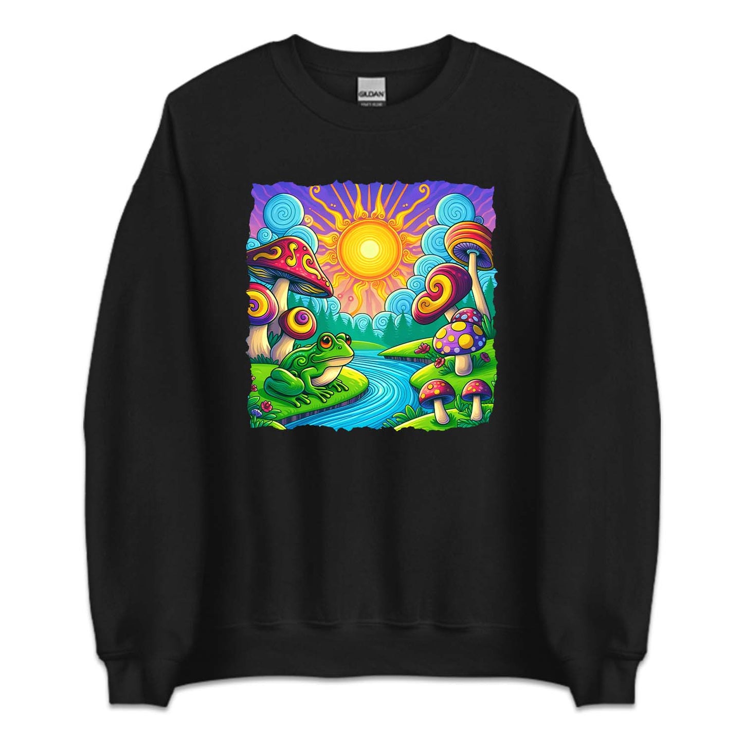Psychedelic Landscape Mushroom And Frog River | PRODUCT CODE: MSHDRMPSYD