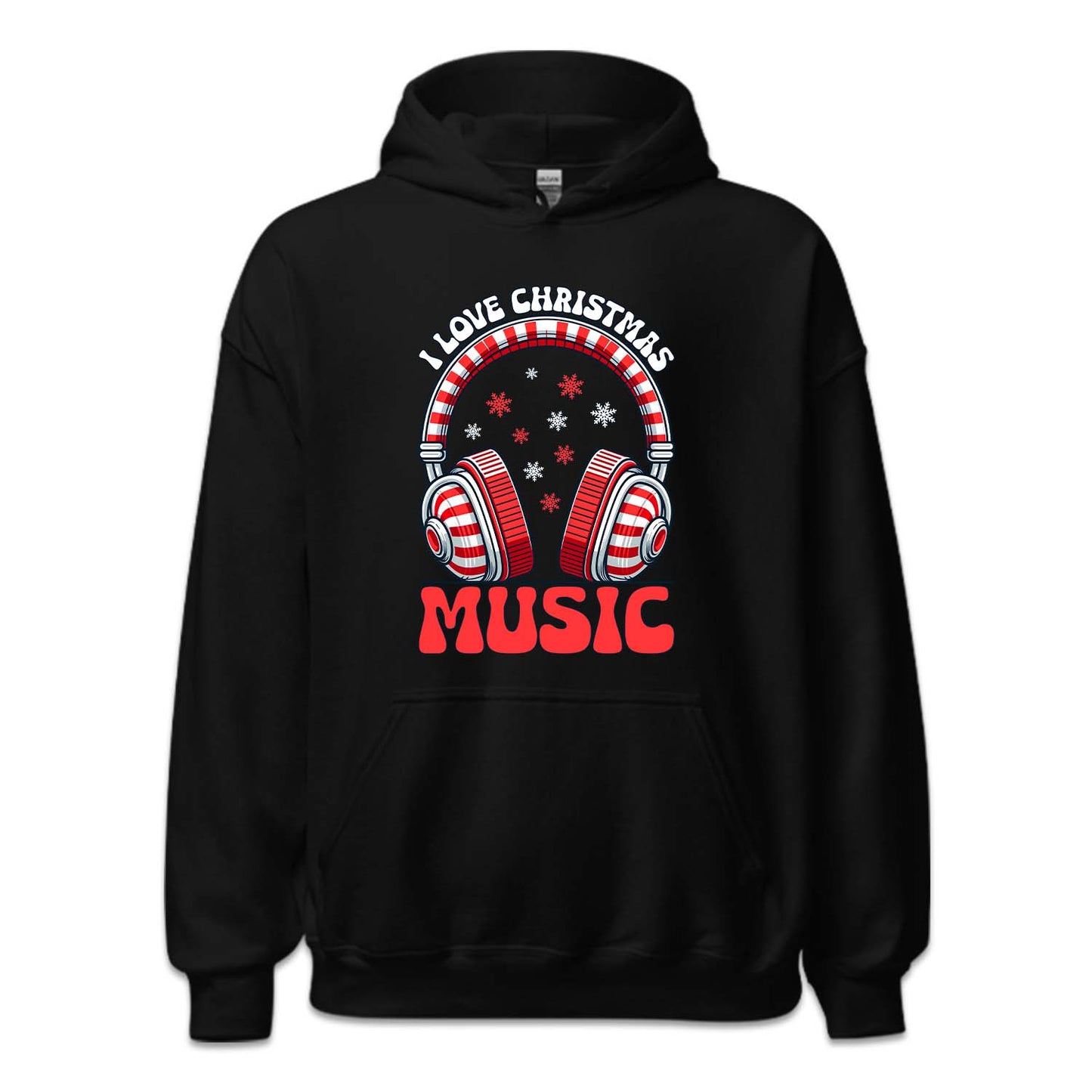 I Love Christmas Music Candy Cane Headphones Musical Xmas | PRODUCT CODE: LVCHRTMSUCN