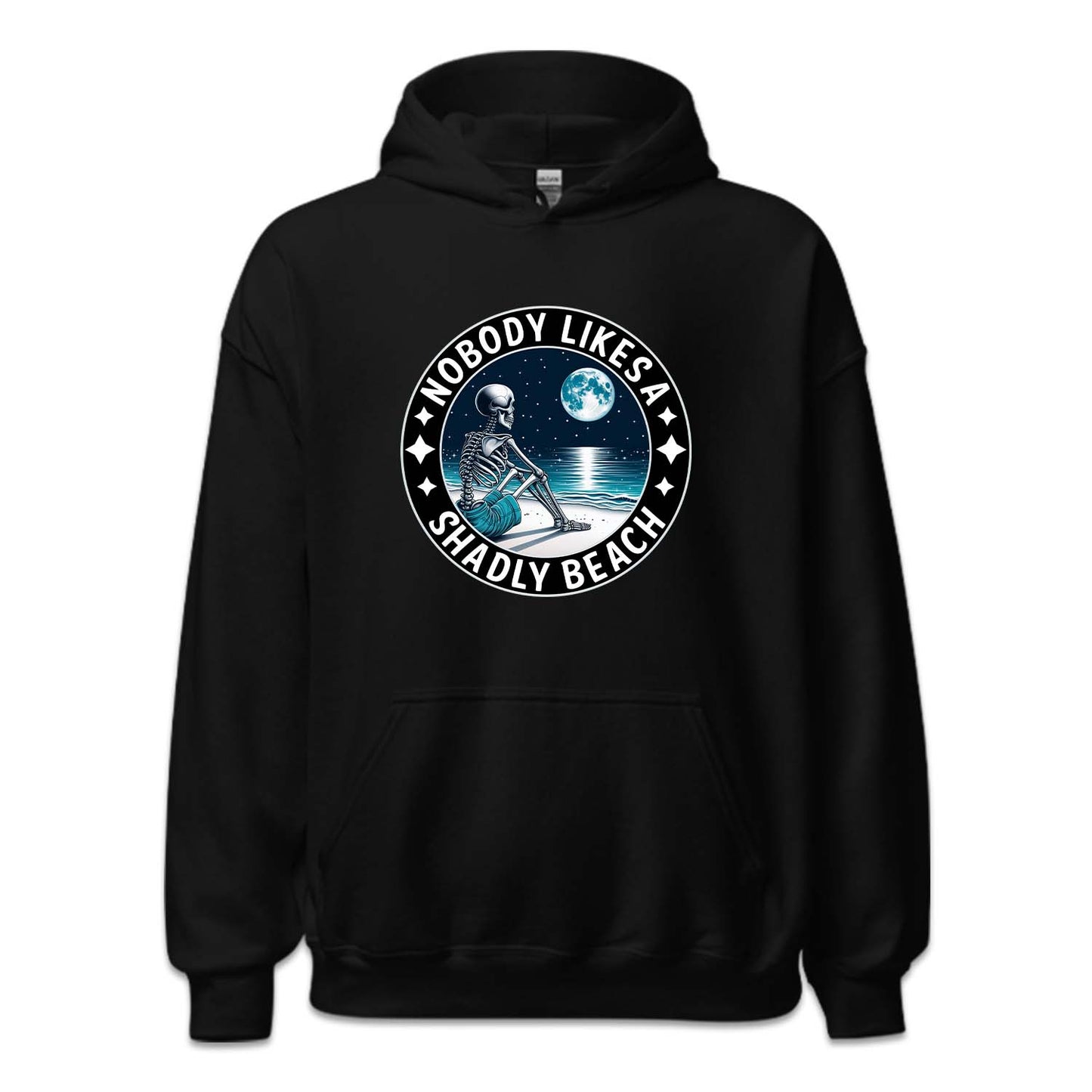 Nobody Likes A Shadly Beach Skeleton Sitting On A Beach | PRODUCT CODE: NBDLKASHBC
