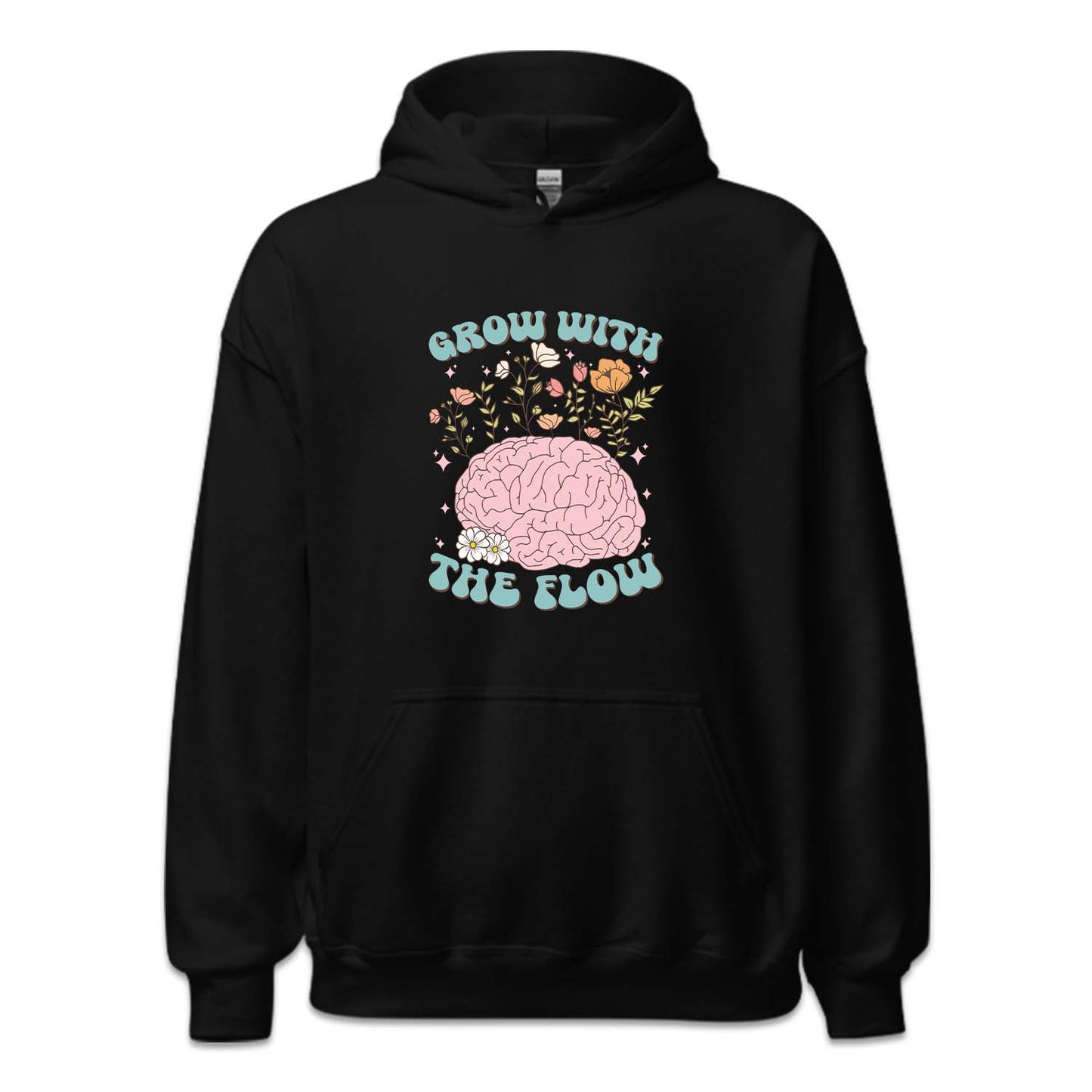 Grow With The Flow Floral Brain Positive Quote | PRODUCT CODE: GRTHLFMH