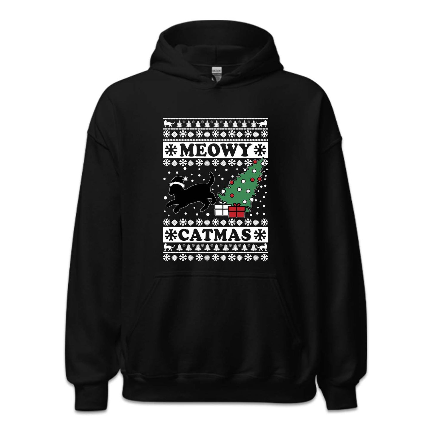 Meowy Catmas Black Cat Christmas Funny Xmas | PRODUCT CODE: MWYCHTRBLU