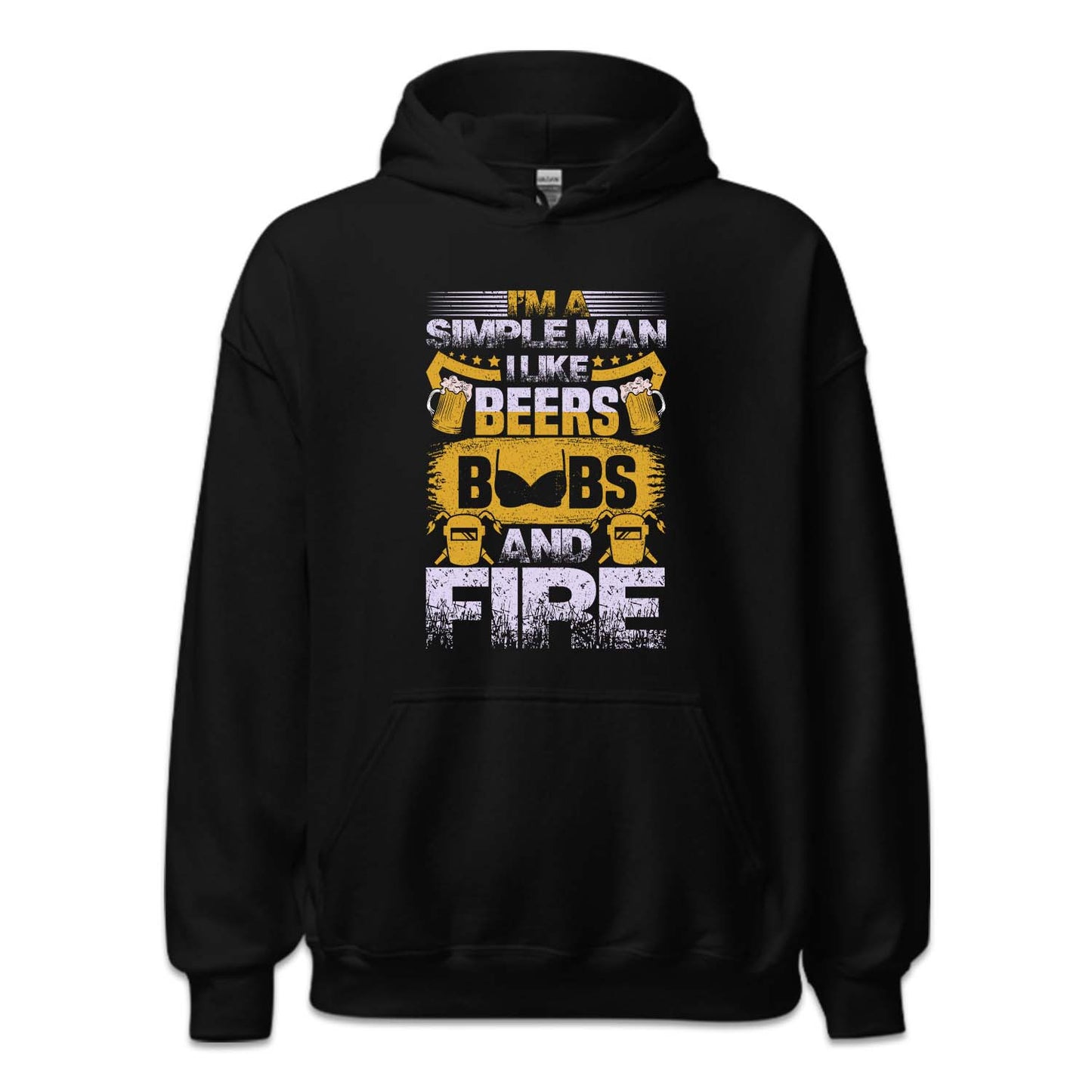 Funny Welder I'm A Simple Man I Like Beers Boobs And Fire | PRODUCT CODE: SMPLCRBROS