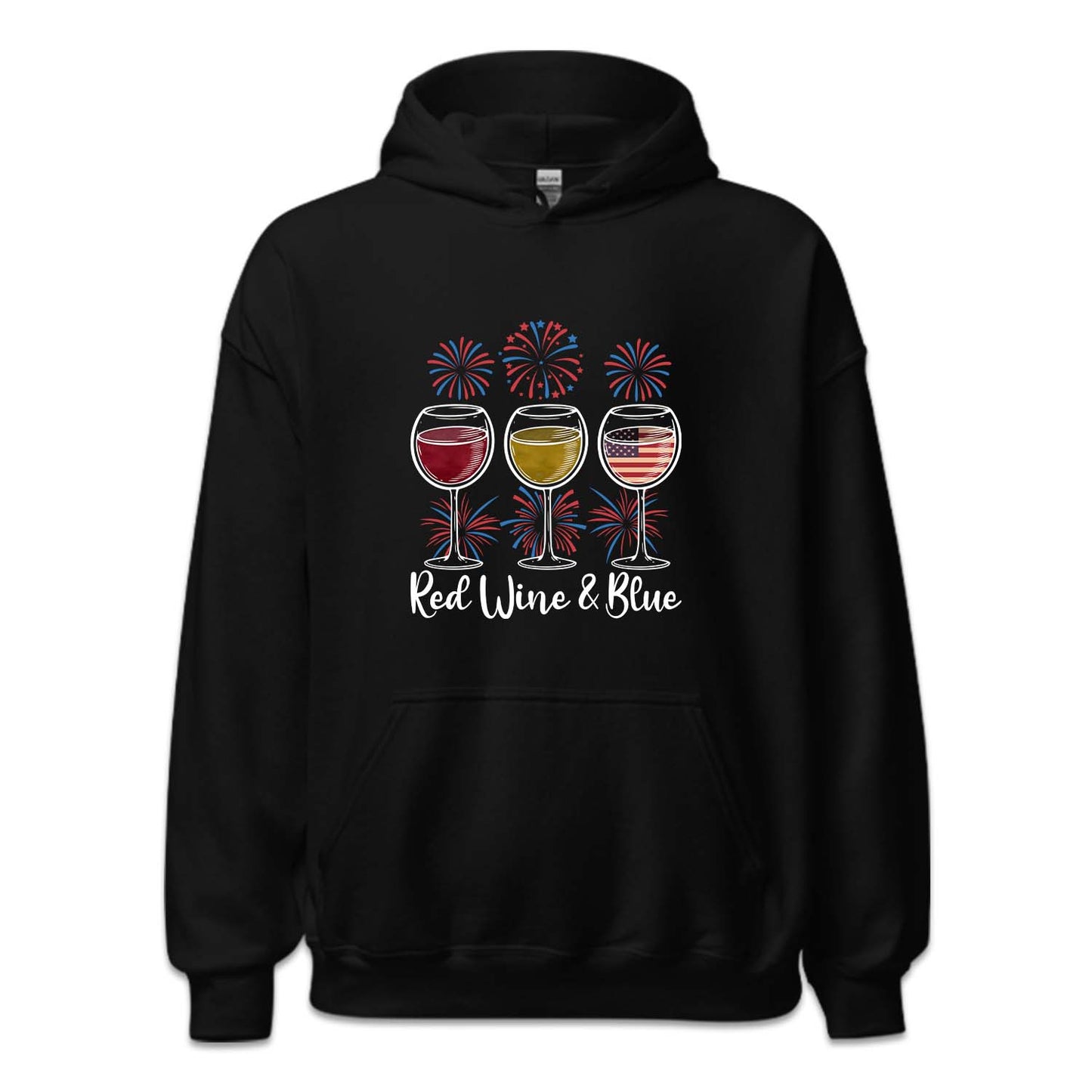 Red Wine & Blue Fireworks 4th Of July American Flag | PRODUCT CODE: FRRDNEBUF