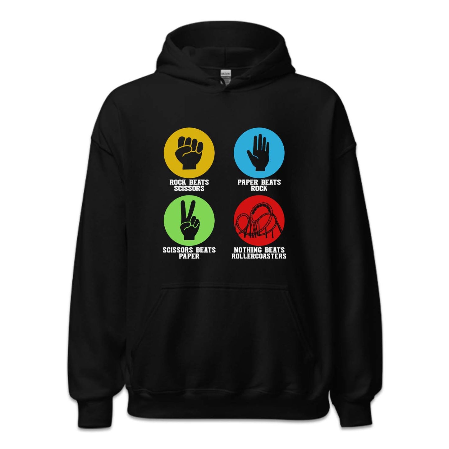 Rock Paper Scissors Nothing Beats Roller Coasters Retro Amusement Park | PRODUCT CODE: RCKPRSCNTH