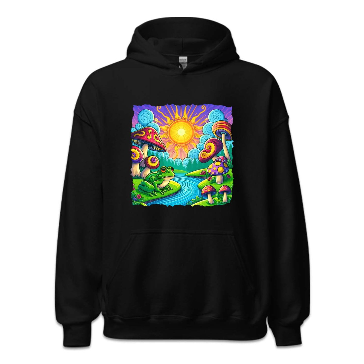 Psychedelic Landscape Mushroom And Frog River | PRODUCT CODE: MSHDRMPSYD