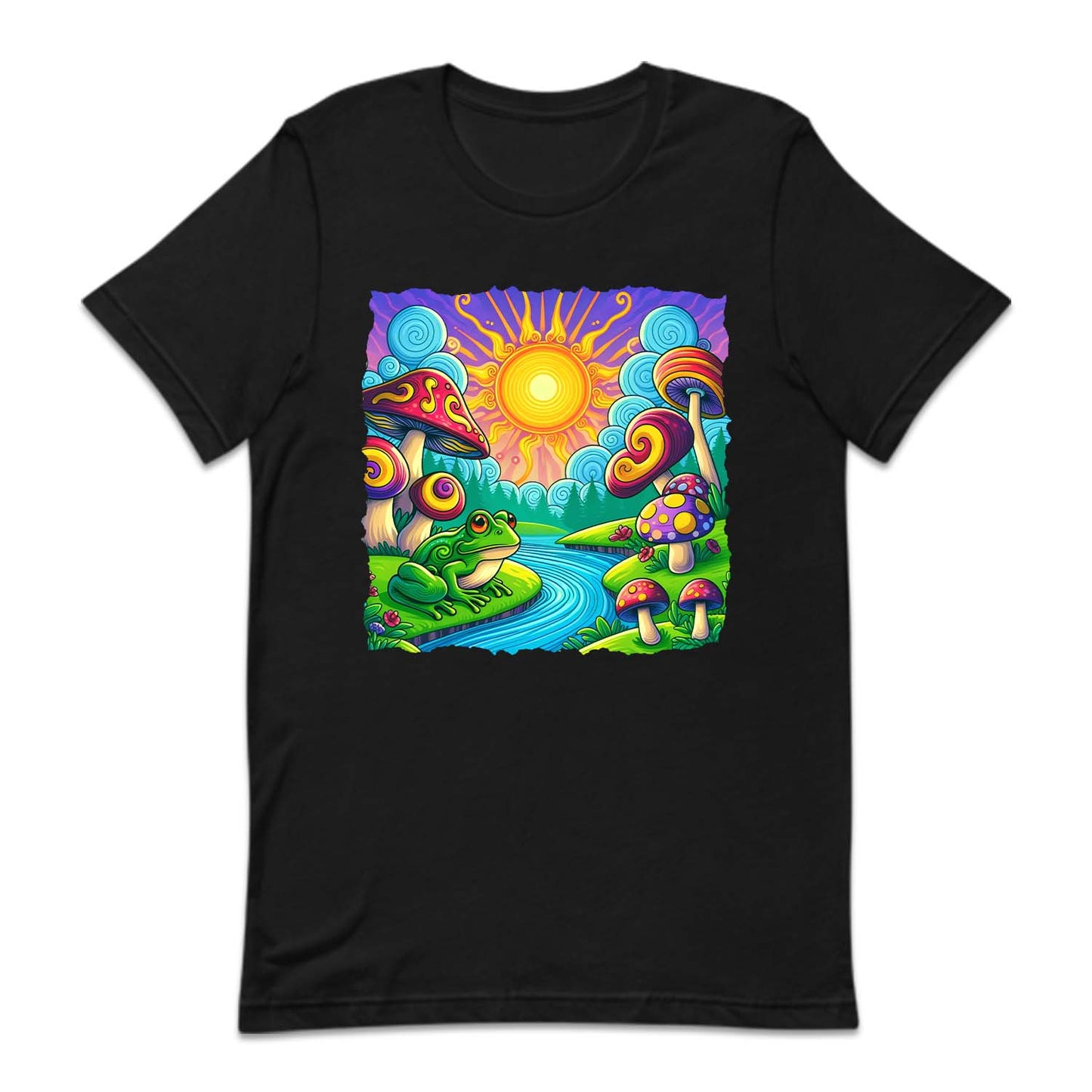 Psychedelic Landscape Mushroom And Frog River | PRODUCT CODE: MSHDRMPSYD