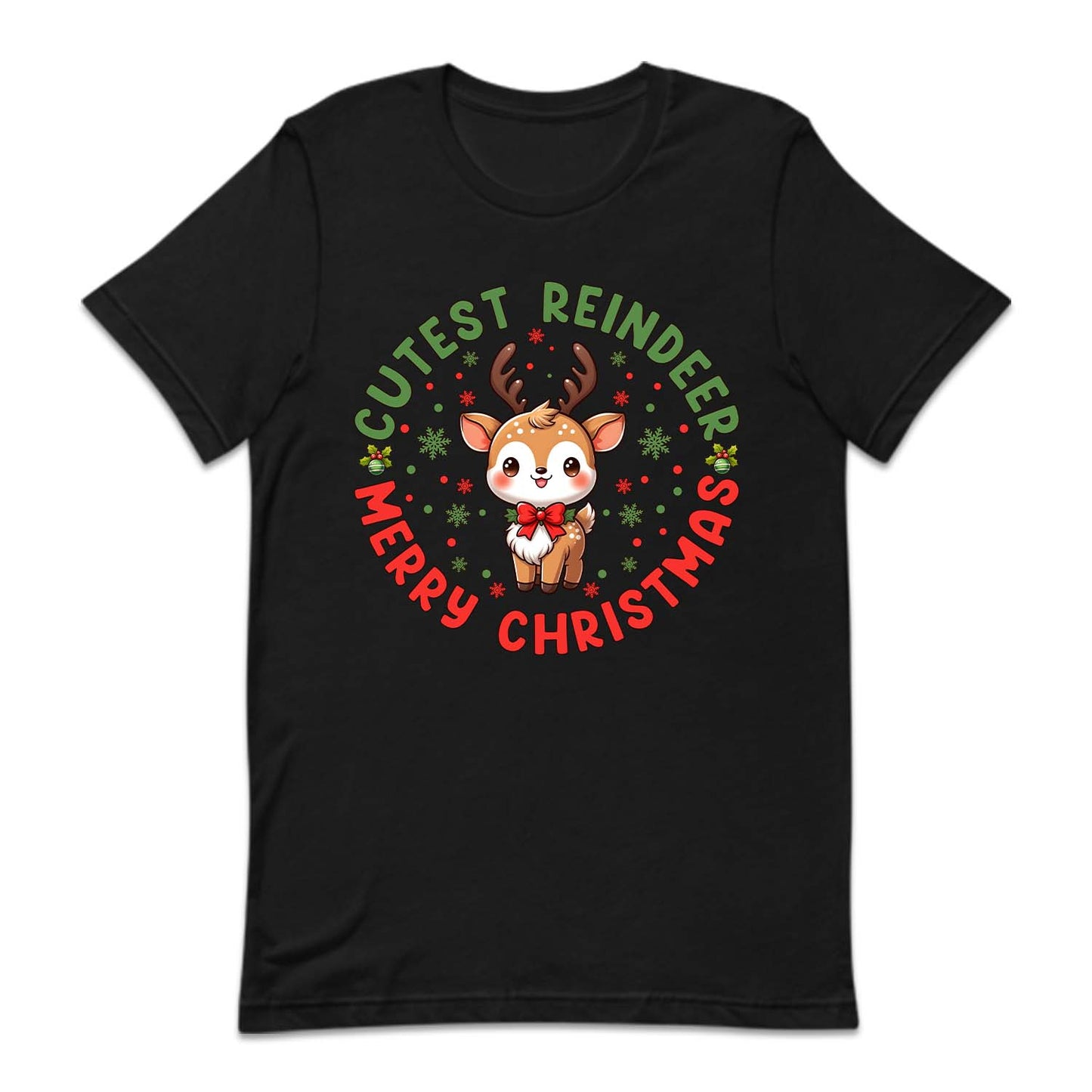 Cutest Reindeer Merry Christmas Xmas Reindeer with Red Bow | PRODUCT CODE: CTSRNDMTYCM