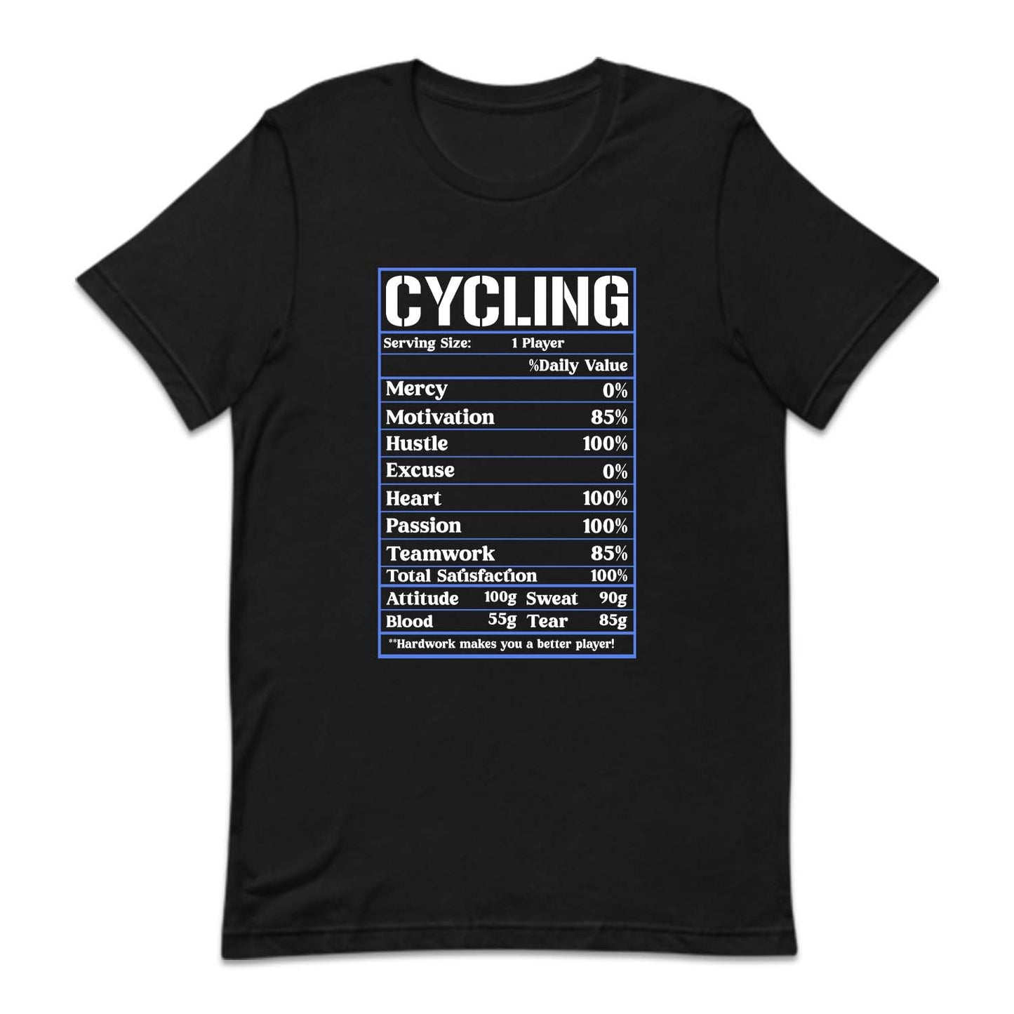 Cyclist Nutrition Facts Bicycle Humor | PRODUCT CODE: CYLNTURFCS