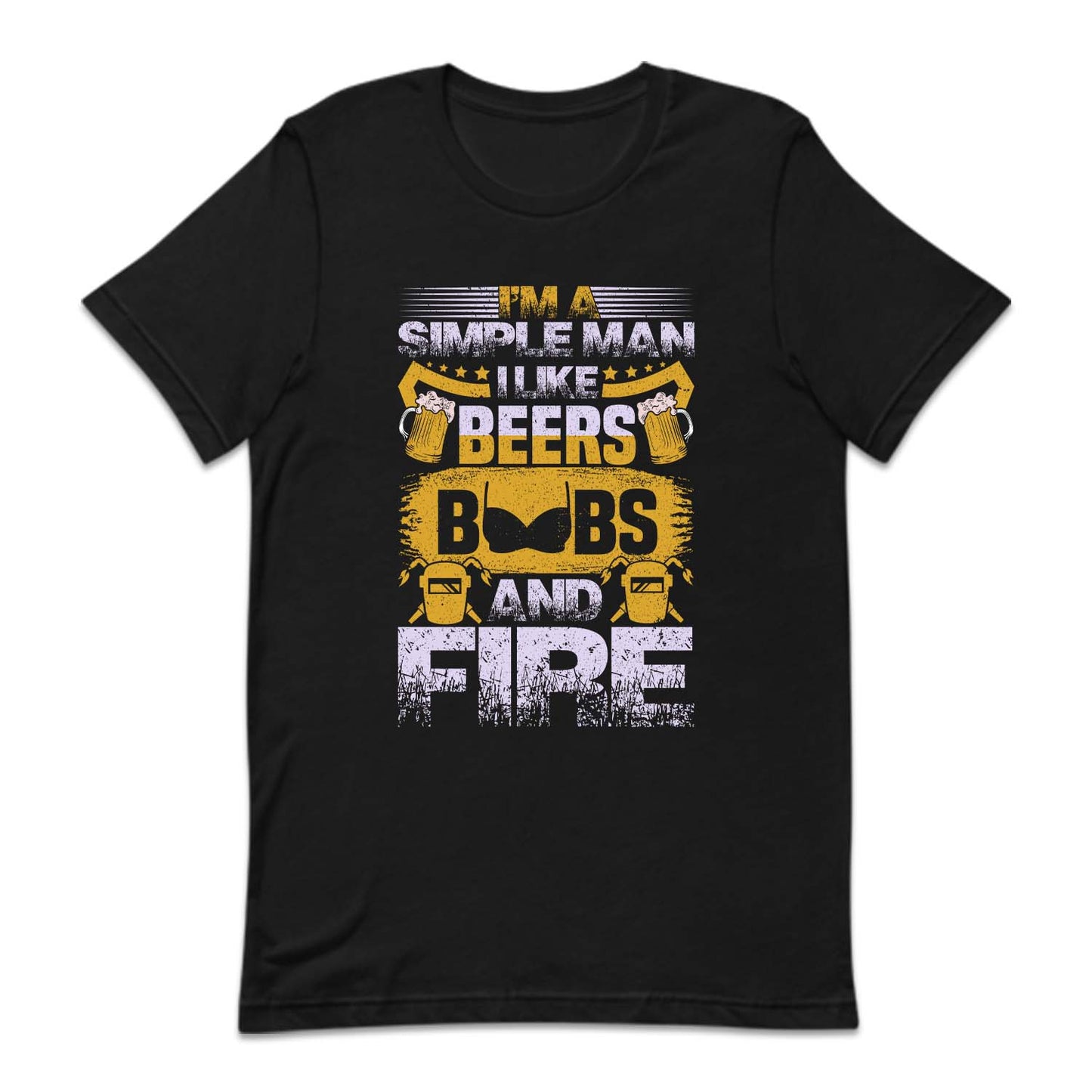 Funny Welder I'm A Simple Man I Like Beers Boobs And Fire | PRODUCT CODE: SMPLCRBROS