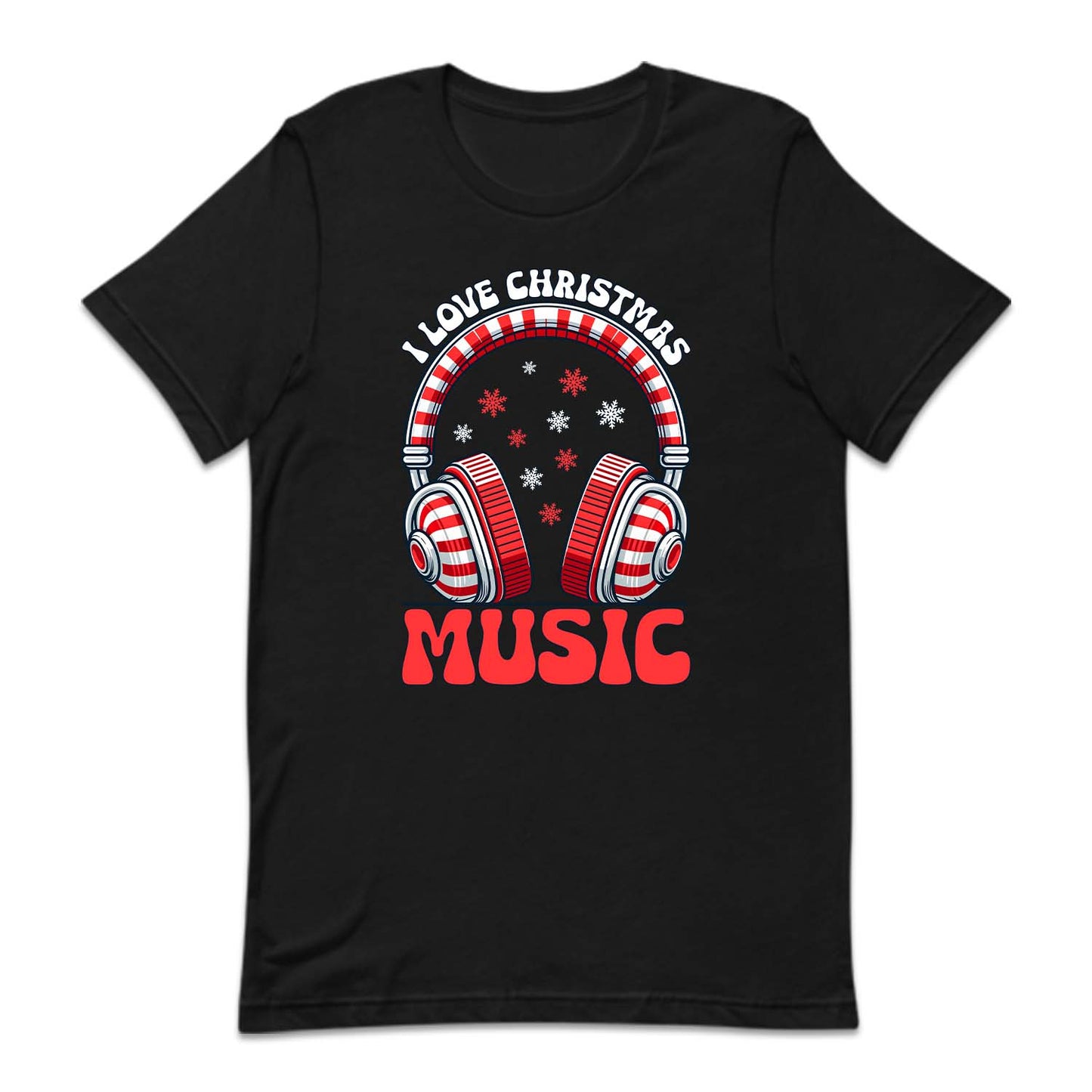 I Love Christmas Music Candy Cane Headphones Musical Xmas | PRODUCT CODE: LVCHRTMSUCN