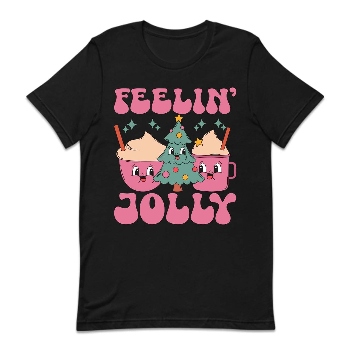 Feelin' Jolly Pink Christmas Coffee Festive Xmas Holiday | PRODUCT CODE: FLNEJYLCFEMG