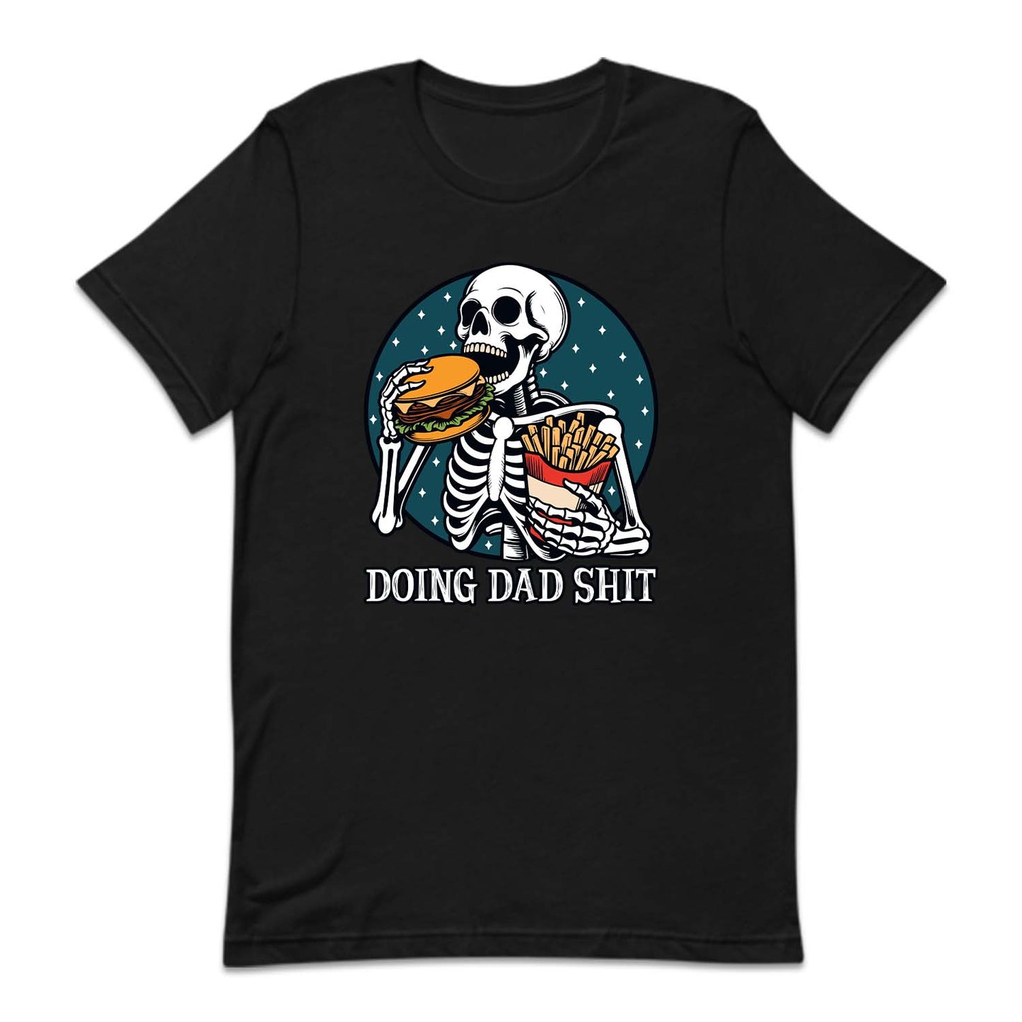 Doing Dad Shit Skeleton Eating Burger | PRODUCT CODE: SKLENGBRUF