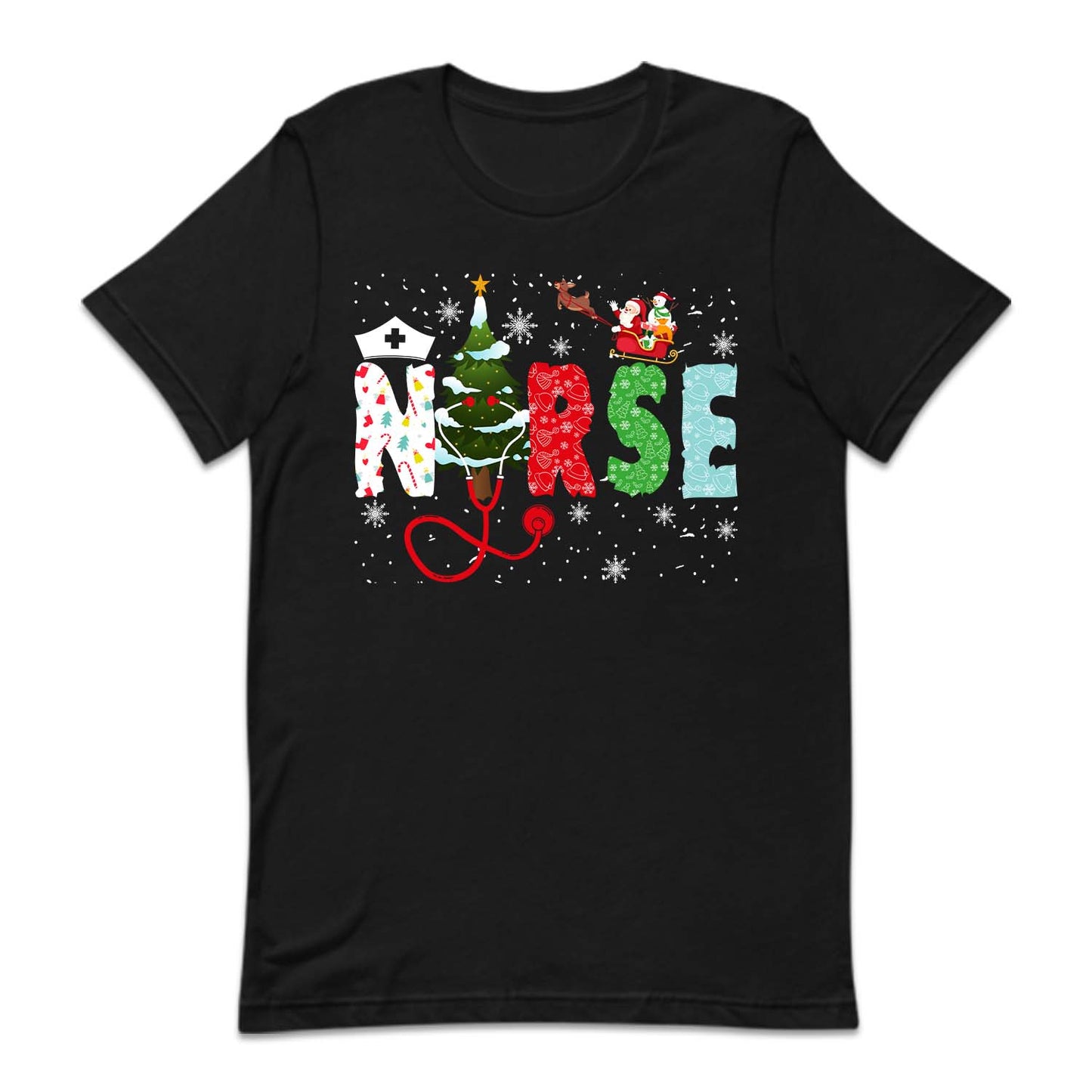 Festive Nurse Christmas Stethoscope & Santa Sleigh Xmas | PRODUCT CODE: FSTVENRUCHM