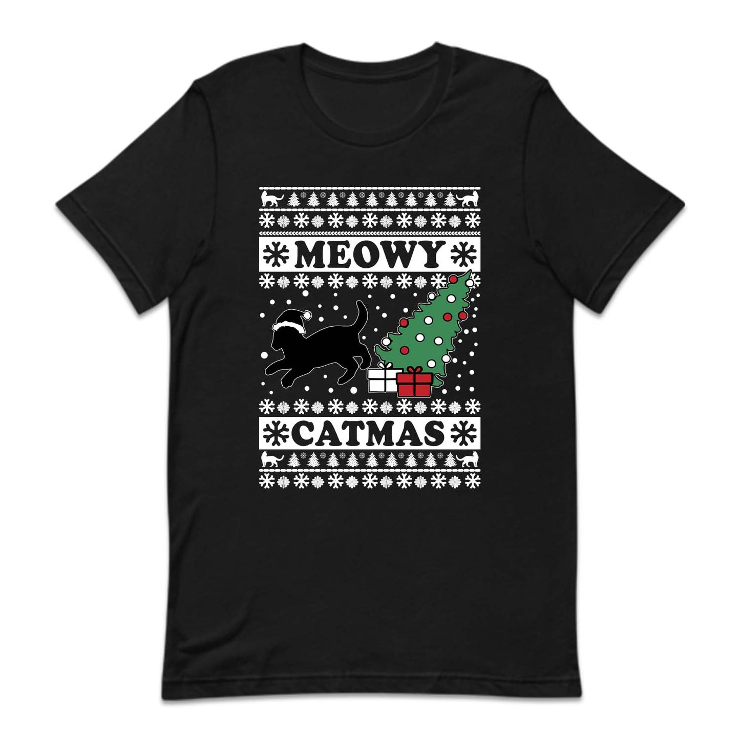 Meowy Catmas Black Cat Christmas Funny Xmas | PRODUCT CODE: MWYCHTRBLU