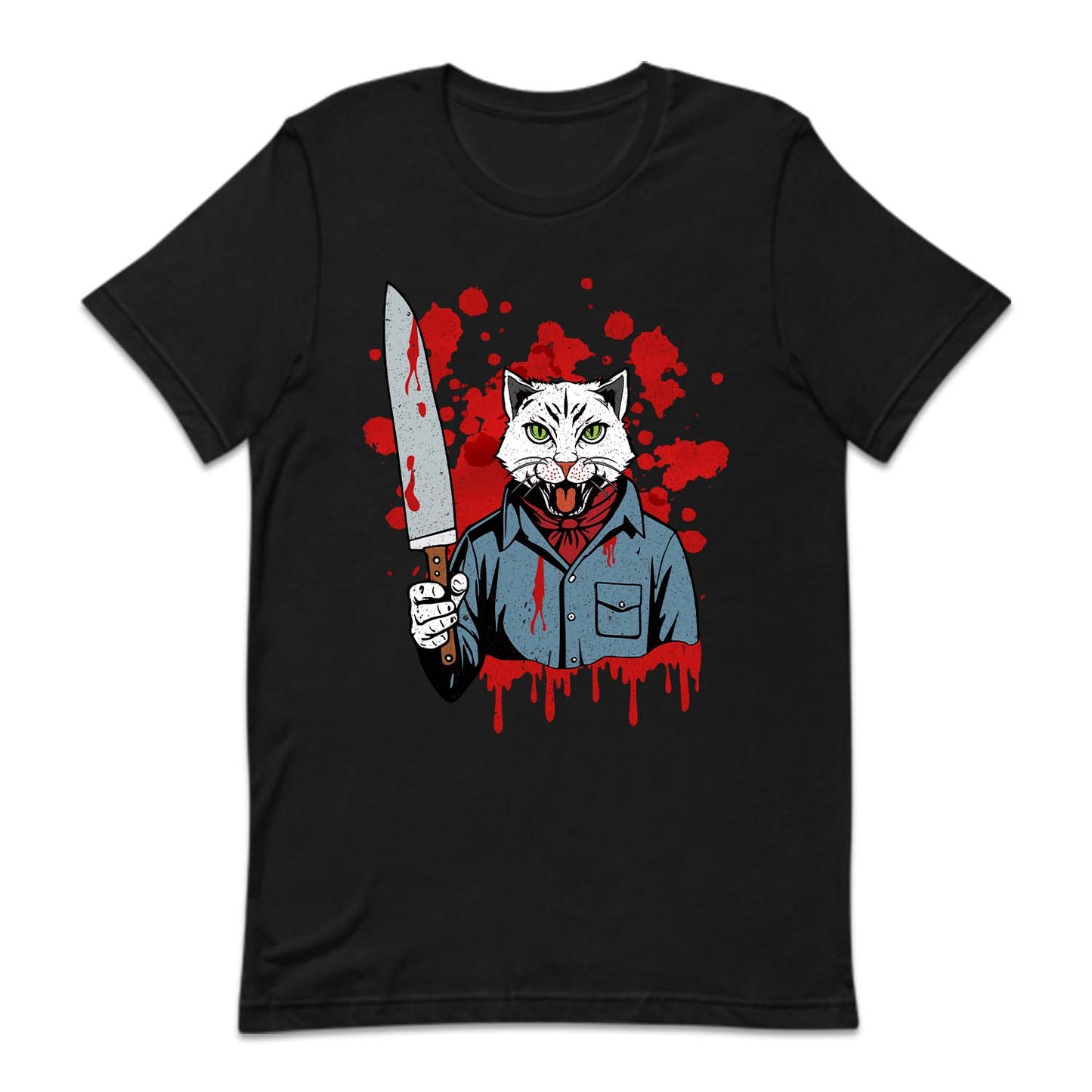 Cat Holding A Blood Knife Halloween Michael Meowers Scary Cat | PRODUCT CODE: CTAHLDBLKN