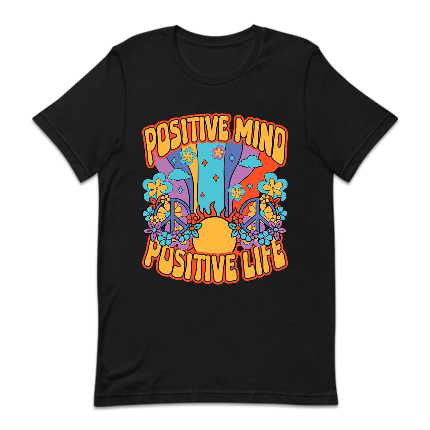Retro Groovy Vibes Positive Mind Positive Life | PRODUCT CODE: PSTVMNDPLFE
