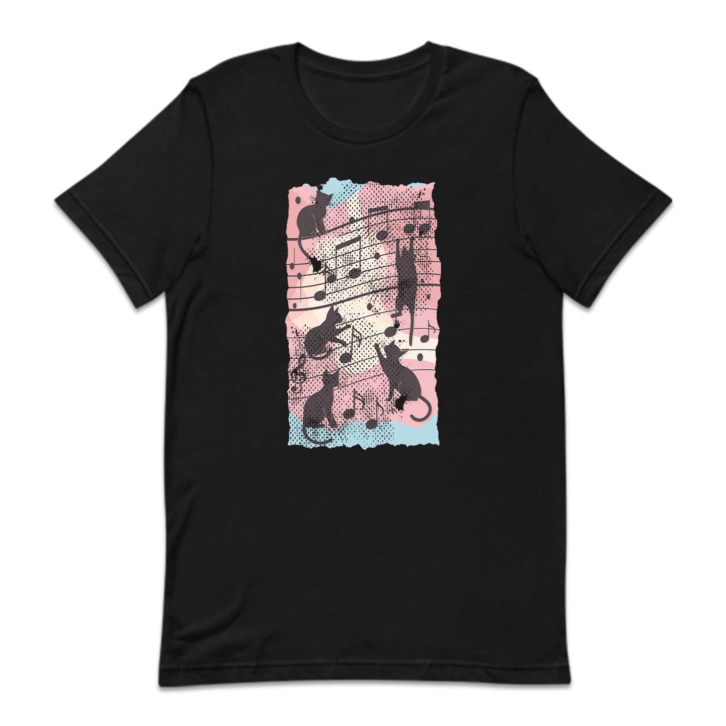 Cats Climbing Music Notes Funny Musical Cat Lovers | PRODUCT CODE: CTSMBNGUTO